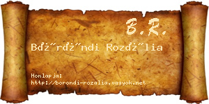 Böröndi Rozália névjegykártya