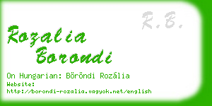 rozalia borondi business card
