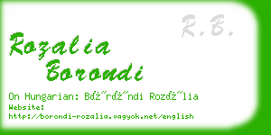 rozalia borondi business card